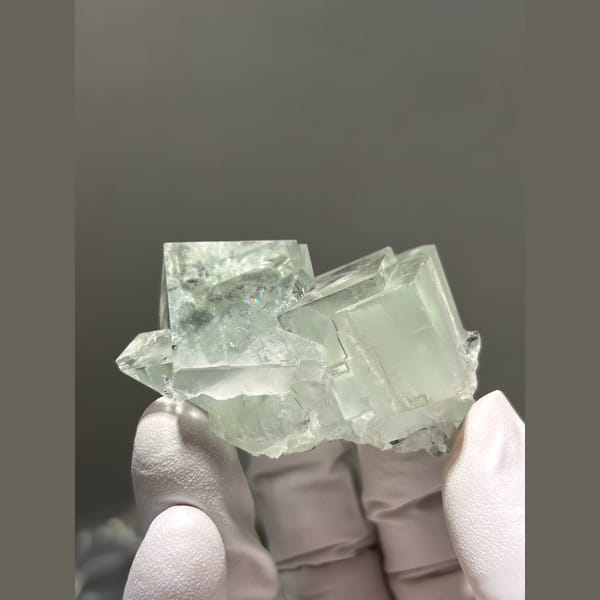 Glassy green fluorite cubes from Zhejiang — complete view