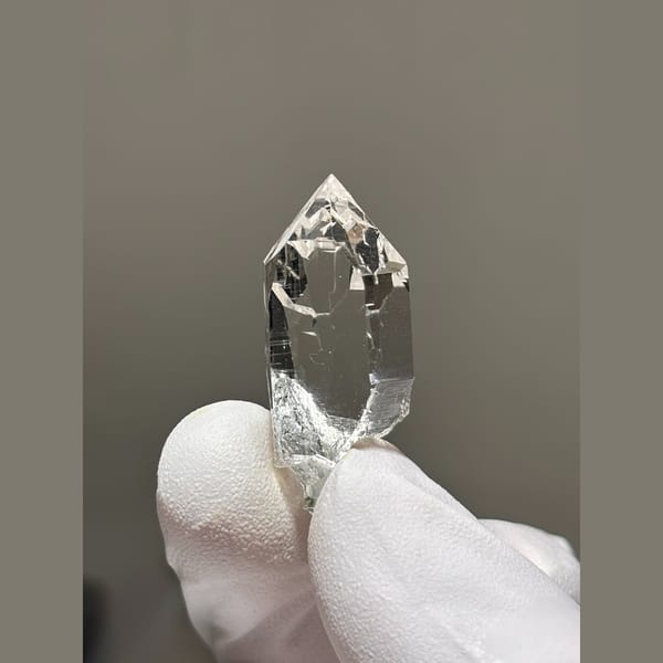Clear Himalayan quartz point from India — alternate view