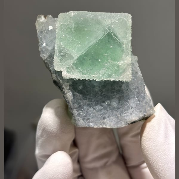 Sugar-textured fluorite cluster — alternate view