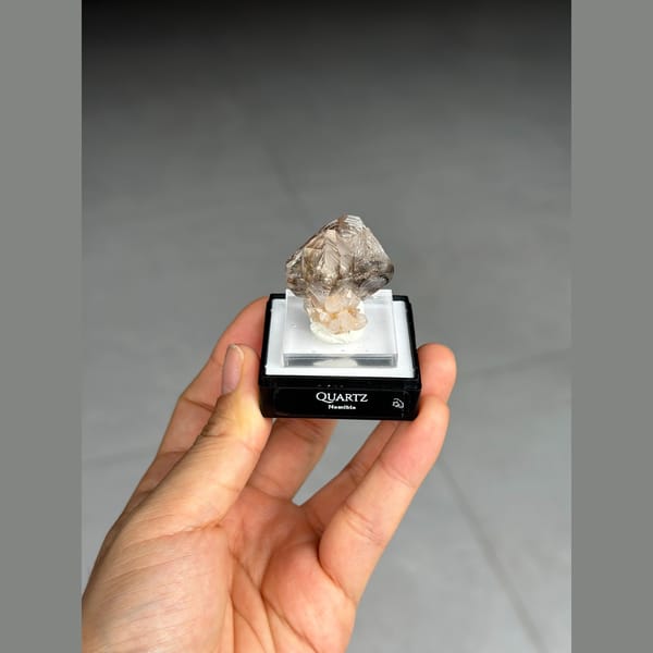 Smoky skeletal quartz crystal from Namibia — complete view