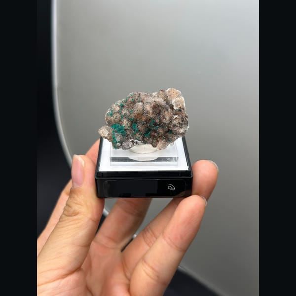 Smoky quartz with green malachite from Congo — alternate view