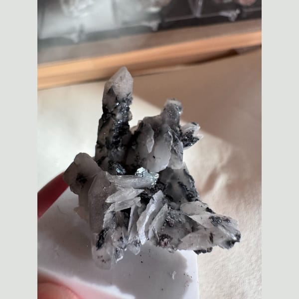 Quartz with Calcite and Specular Hematite Inner Mongolia 5.0 cm — alternate view