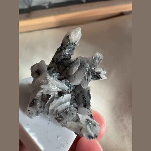 Quartz with Calcite and Specular Hematite Inner Mongolia 5.0 cm — alternate view