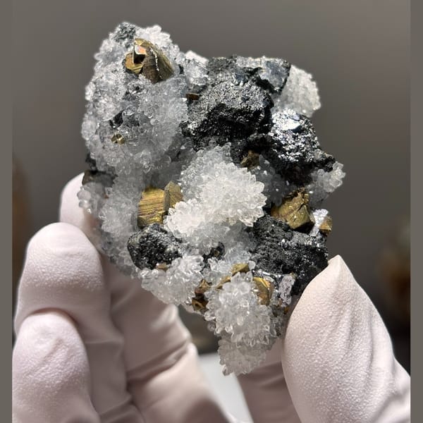 Metallic galena crystal — alternate view