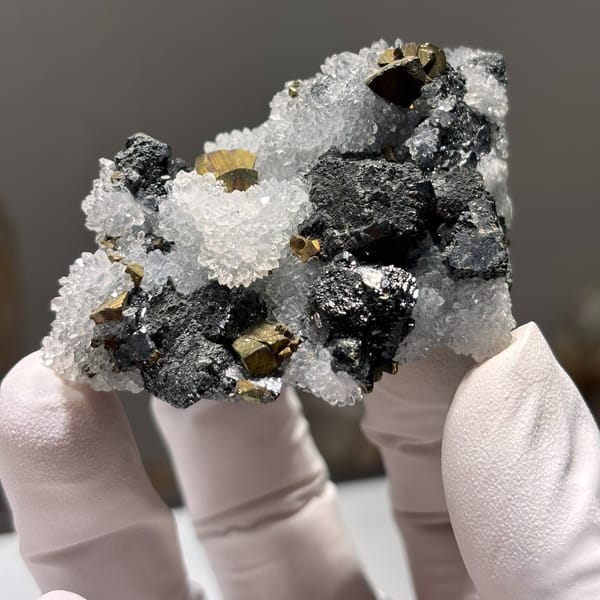 Metallic galena crystal — alternate view