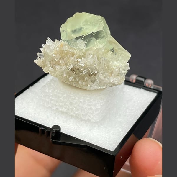 Fluorite with quartz mid from Fujian — alternate view