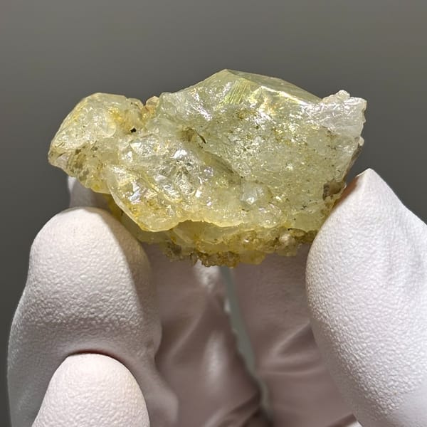 Pale blue aquamarine crystal — detail view