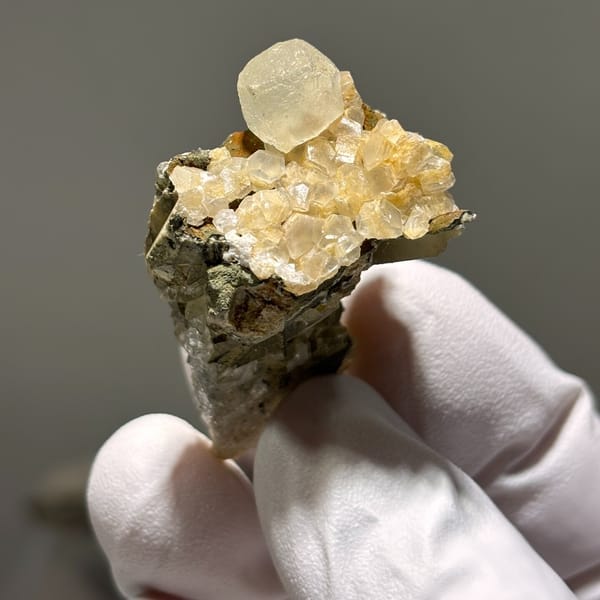 Calcite crystal cluster — complete view