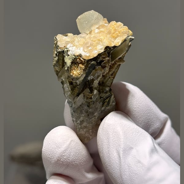 Calcite crystal cluster — detail view