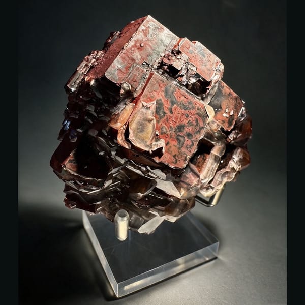 Chocolate Calcite, Black and Red Hunan 8.0 cm — alternate view