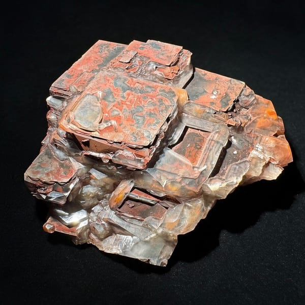 Chocolate Calcite, Black and Red Hunan 8.0 cm — detail view