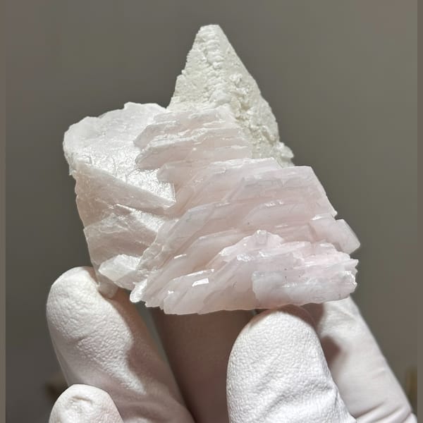 Pink calcite cluster — detail view