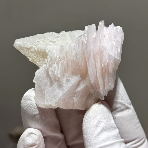 Pink calcite cluster — detail view