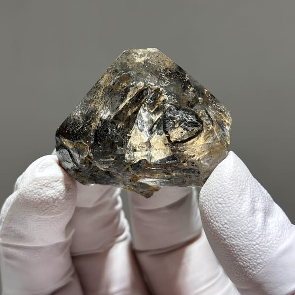 Yellow mud skeletal spirit quartz — alternate view