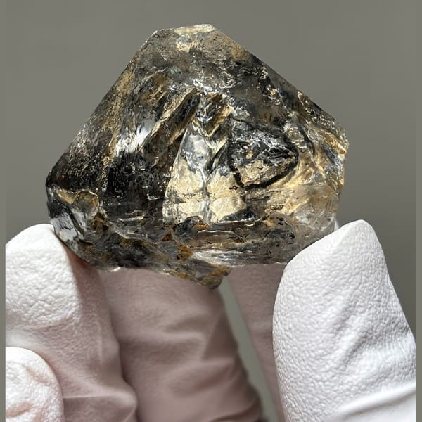 Yellow mud skeletal spirit quartz — alternate view