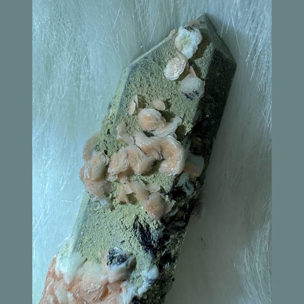 Quartz with Pink Calcite and Specularite Inner Mongolia 10.0 cm — alternate view