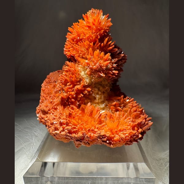 Orange-Red Calcite Cluster 5.5 cm — complete view