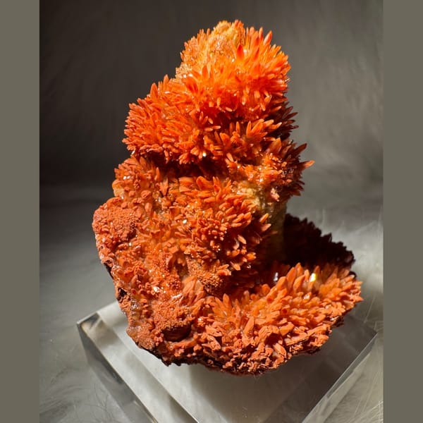 Orange-Red Calcite Cluster 5.5 cm — detail view