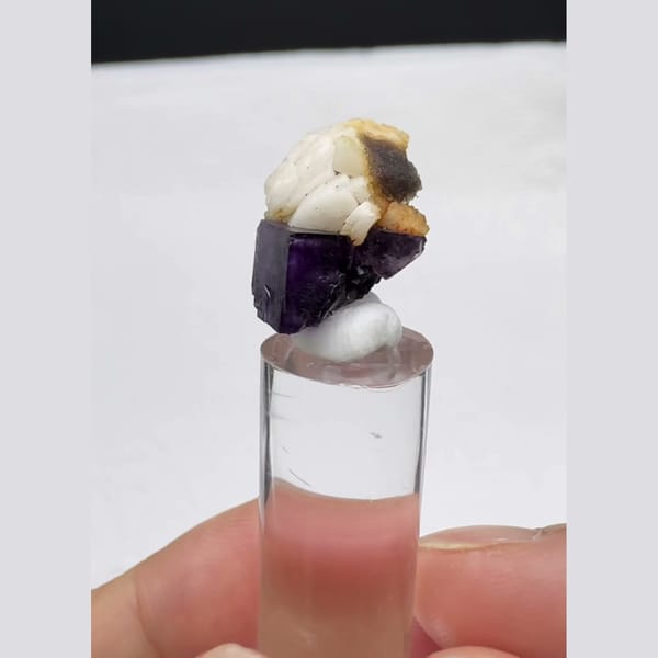 Purple Fluorite with Dolomite Yaogangxian 1.6 cm — alternate view