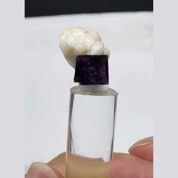 Purple Fluorite with Dolomite Yaogangxian 1.6 cm — detail view