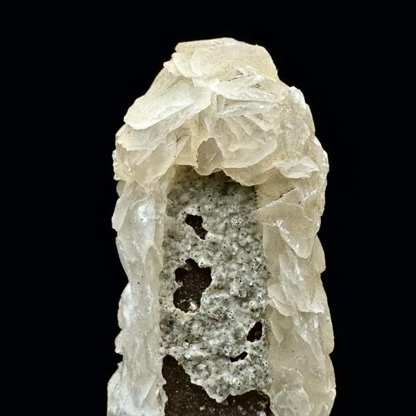Green-skinned quartz with pale pink calcite from Inner Mongolia — detail view