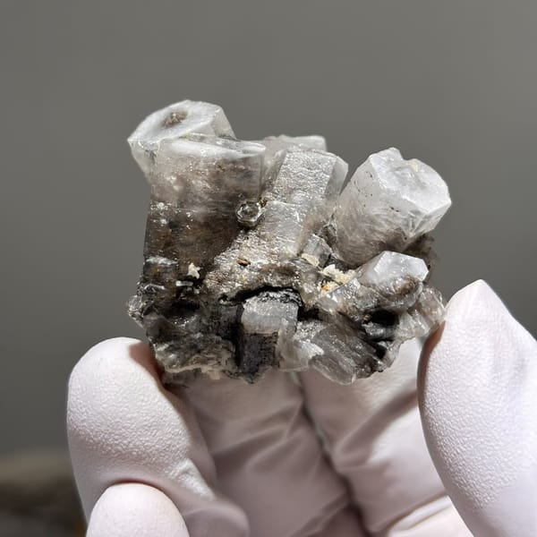 Panda-pattern calcite — detail view