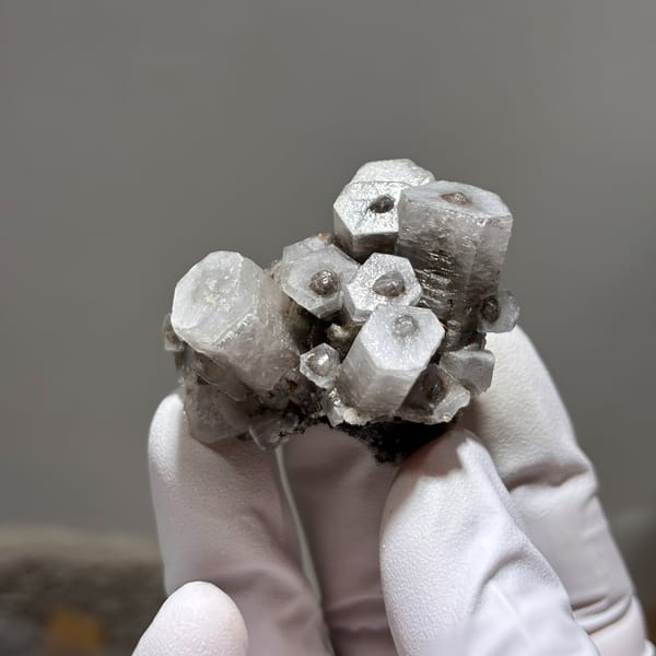 Panda-pattern calcite — detail view