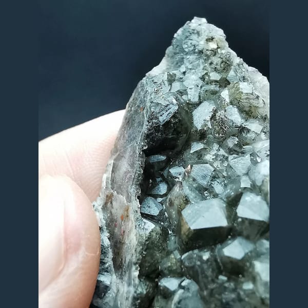 Chocolate ice-skin calcite cluster — alternate view