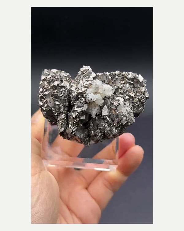 Complete side view of the exact arsenopyrite specimen