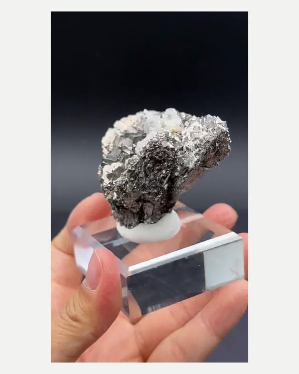 Complete reverse view of the exact arsenopyrite specimen