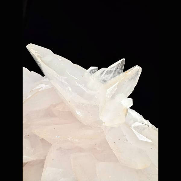 Large pink petal calcite cluster from Yaogangxian, Hunan — alternate view