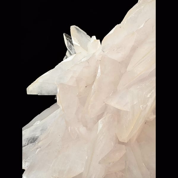 Large pink petal calcite cluster from Yaogangxian, Hunan — detail view