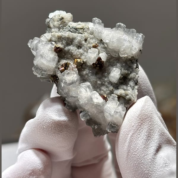 Calcite with pyrite from Hubei — alternate view