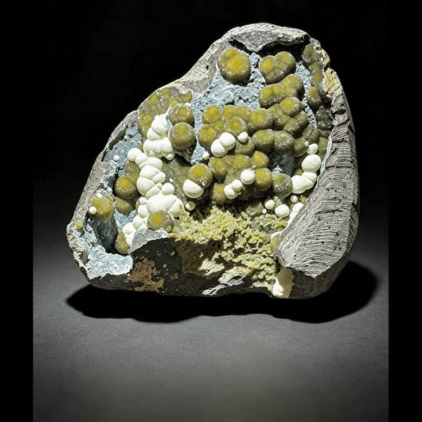 Siderite Balls with White Calcite Vietnam 12.0 cm — complete view