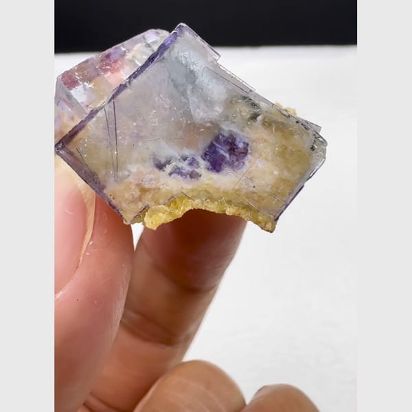 Enhydro Fluorite with Purple Inclusions Yaogangxian 2.6 cm — complete view