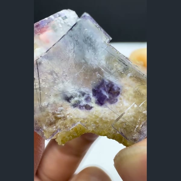 Enhydro Fluorite with Purple Inclusions Yaogangxian 2.6 cm — alternate view