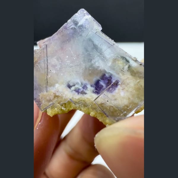 Enhydro Fluorite with Purple Inclusions Yaogangxian 2.6 cm — alternate view