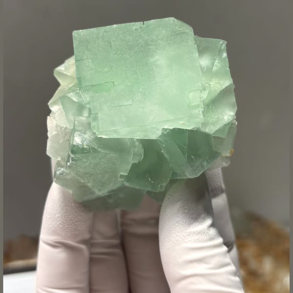 Green fluorite from Fujian — detail view