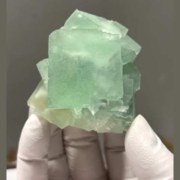 Green fluorite from Fujian — detail view