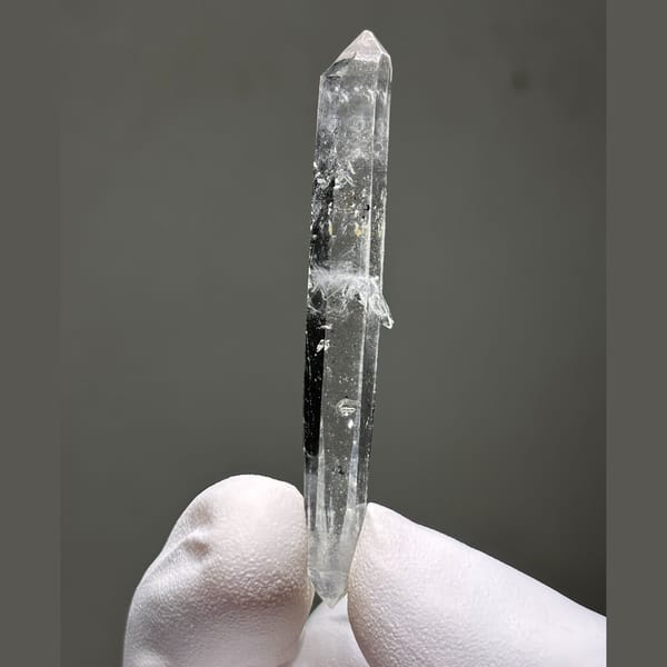 Slender spirit quartz needle from Yunnan — complete view