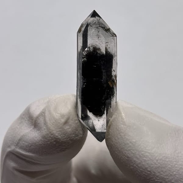 Petite candy-heart spirit quartz from Yunnan — detail view