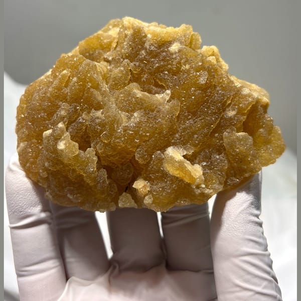 Yellow fluorite with cut base — alternate view