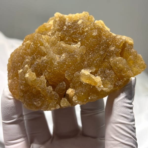 Yellow fluorite with cut base — alternate view