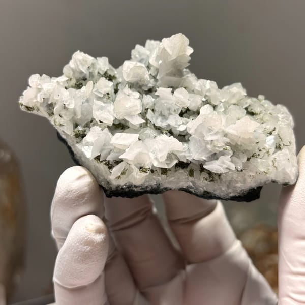 Calcite with quartz from Hunan — alternate view