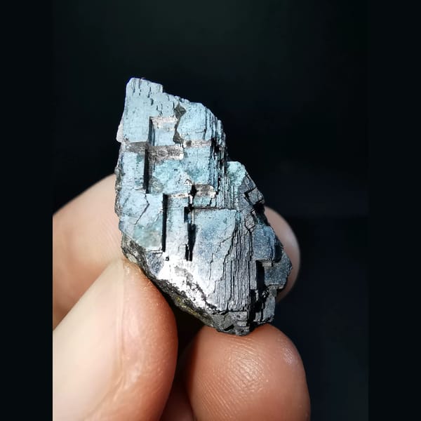 Galena with colorless fluorite — alternate view