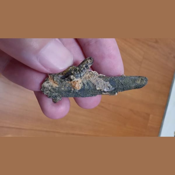 Three black-green quartz crystals — alternate view