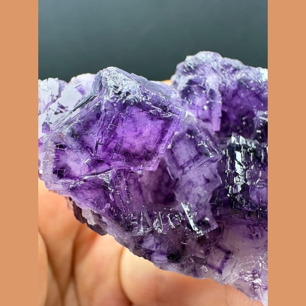 Glassy purple framed fluorite from Luoyang Henan — complete view