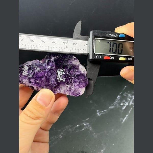 Glassy purple framed fluorite from Luoyang Henan — detail view