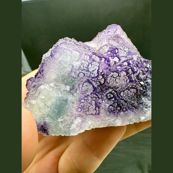 Fluorite with blue core and purple traced edges from Guizhou — alternate view