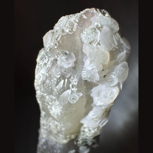 Quartz with Calcite Coating Inner Mongolia 8.5 cm — detail view